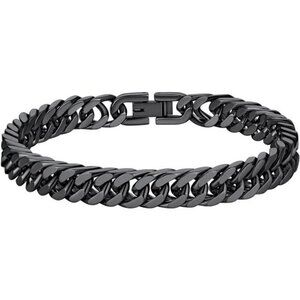 Cuban Link Chain Bracelets Black Plated